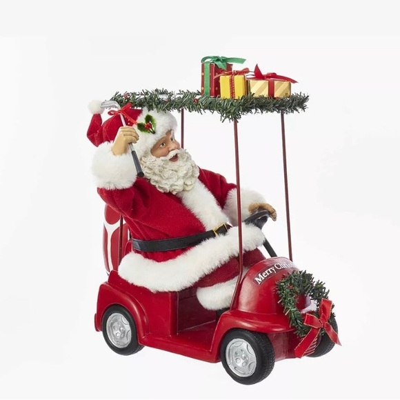 Kurt S. Adler abriché Santa Driving Golf Cart, 11.25-Inch, Red - Picture 3 of 6